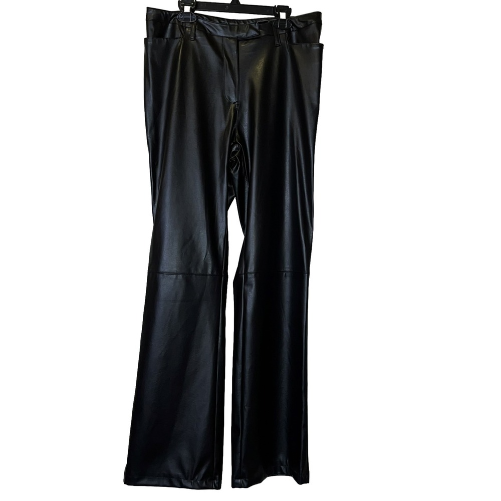 VTG Kathy Ireland PVC Faux Leather Pants Women's Sz 10m Midrise 90s‎ Y2K Cosplay